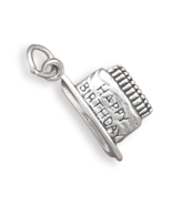 Sterling Silver Birthday Cake with Candles Charm - £14.42 GBP