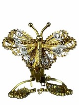 Beautiful Antique 800 Silver Brooch Butterfly Pin - Clip On Silver Filigree Pin - £39.96 GBP