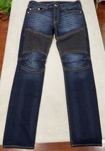 True Religion Jeans Mens 36x34 Skinny Moto Big T Horseshoe No Flap Dark Whisker - $39.59