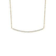 ANGARA Lab-Grown 0.1Ct Diamond Curved Bar Necklace in 14K Gold for Women - £563.51 GBP