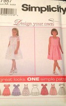 Simplicity Sewing Pattern 7987 Dress Pageant Summer Girls Size 3-6 - $8.09