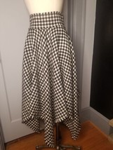 Dolce and Gabbana Houndstooth Wool High Low Circle Skirt Full Sweep 42 NWT - $1,195.00