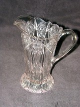 vintage water pitcher, clear cut glass  1.5 qts. - £19.39 GBP