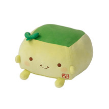 Tofu Cushion Hannari Matcha Green Stuffed Toy Cushion Size M Japan - $36.47