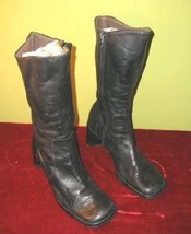 Nice Gama Studio Black Leather High Boots Italy Sz 7 - £11.98 GBP