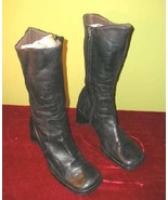 Nice Gama Studio Black Leather High Boots Italy Sz 7 - £11.87 GBP