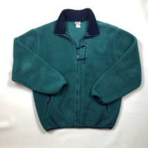 Vintage Mens LL Bean Pile Fleece Full Zip Green Jacket USA Made Outdoors - £46.45 GBP