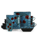 Elama Aloha Tide 16 Piece Luxurious Stoneware Dinnerware with Complete S... - $136.29 CAD