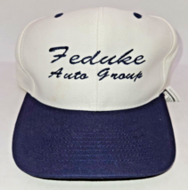 VTG FEDUKE AUTO GROUP hat cap VESTAL NEW YORK trucker cap white snapback - $9.74
