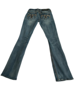 Rock Revival Jeans Womens 28&quot;x32&quot; Blue Alanis Bootcut Low Rise Fraying C... - $63.66 CAD