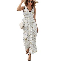 Mondxflaur Stripes Stars Summer Dresses for Women V-neck Sleeveless Long Dress - £28.66 GBP+