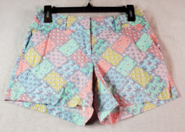 Vineyard Vines Shorts Womens 2 Multi Fish Print Cotton Slash Pocket Flat Front - £18.55 GBP