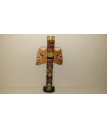 Vintage Souvenir Hand Painted Wooden Totem Pole 12&quot; - $16.00