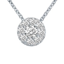 1/4 CTTW Diamond Halo Cluster Pendant in Sterling Silver by Fifth and Fine - £41.68 GBP