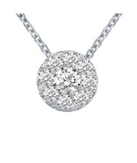 1/4 CTTW Diamond Halo Cluster Pendant in Sterling Silver by Fifth and Fine - £41.52 GBP