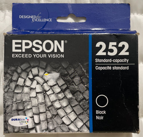 Epson 252 Black Ink T252120 Exp 2024 Genuine OEM Sealed Retail Box Free Shipping - $14.98