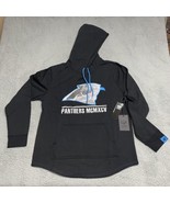 Carolina Panthers Hoodie Sweatshirt Large Black Football NFL Spell Out Logo - $29.88