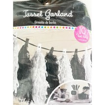 Black and White Hanging Tassel Tissue Garland Birthday Party Supplies 10... - $7.95