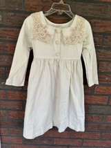Vintage Dress Size 4 Allison Rose Ivory Ecru Covered Buttons Beautiful Collar - £18.98 GBP