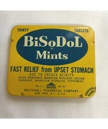 Vintage Empty Tin BiSoDol Mint Tablet Fast Relief for Upset Stomach Made... - $12.86