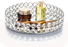 Round 10&quot; Inch Feyarl Crystal Cosmetic Makeup Tray Jewelry Trinket Tray - £31.35 GBP