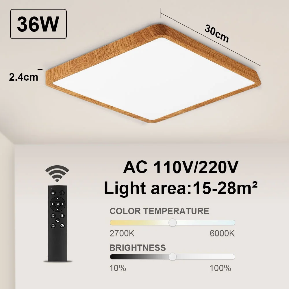 Tuya Smart LED Ceiling Lamp Square Thin 0.9inch Remote/App Voice Control Alexa/G - £166.68 GBP