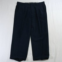 St. Croix 40 x 30 Navy Blue Ribbed Flat Front Dress Pants - £27.96 GBP