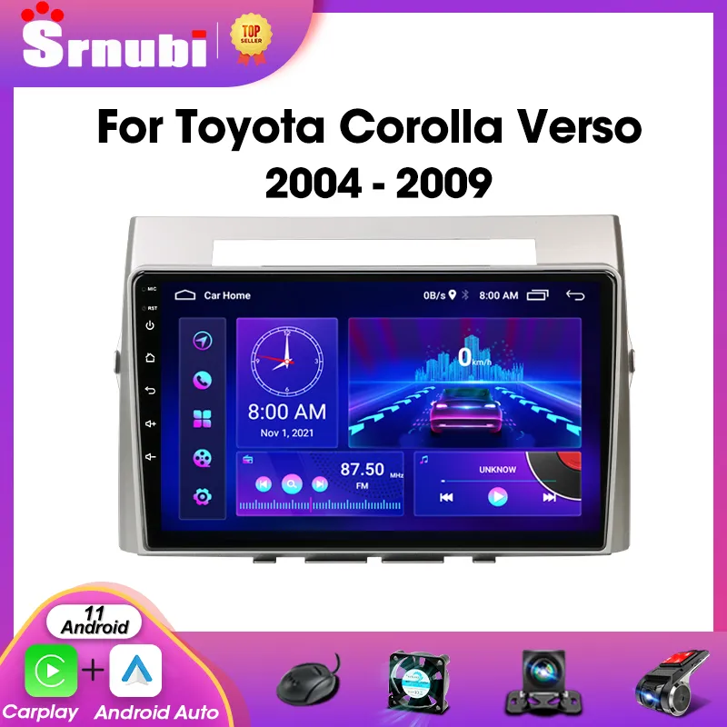Srnubi Android 11 Car Radio for Toyota Corolla Verso AR10 2004-2009 Multimedia - £82.28 GBP+