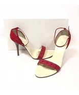 Helmut Lang Vintage Archival Red Suede &amp; Alligator Leather Heels 37.5 7.... - $169.00