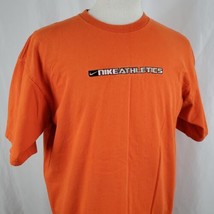 Vintage Nike T-Shirt Adult Large Crew Orange Embroidered Spell Out Gray Tag USA - £17.57 GBP