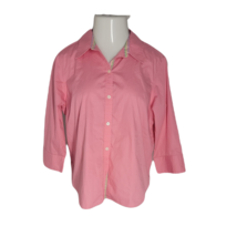 Crazy Horse Button Up Collared Shirt ~ Sz 14 ~ Pink ~ 3/4 Sleeve  - £17.76 GBP