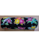 New Handpainted Batik Tropical Flowers Hibiscus Cotton Bolster Pillow Cover Bali - £24.59 GBP