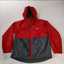 Eddie Bauer Kids Windbreaker Jacket Hooded Lightweight Red And Gray Size... - $284.74 MXN