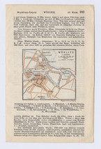 1914 Original Antique City Map Of Wörlitz / SAXONY-ANHALT / Germany - £15.05 GBP