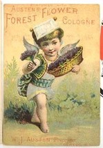 Austen&#39;s Flower Cologne trade card Portland ME Oswego NY Victorian vintage  - £10.94 GBP