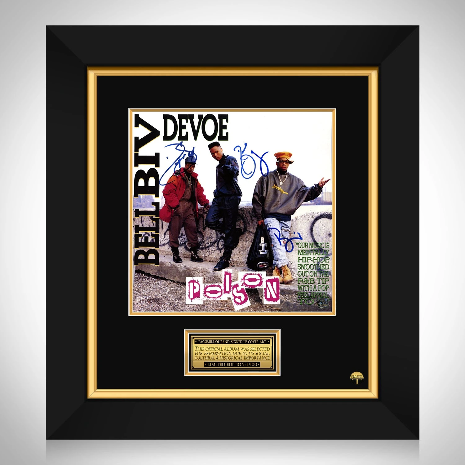 Bell Biv DeVoe - Poison LP Cover Limited Signature Edition Custom Frame  - $246.73
