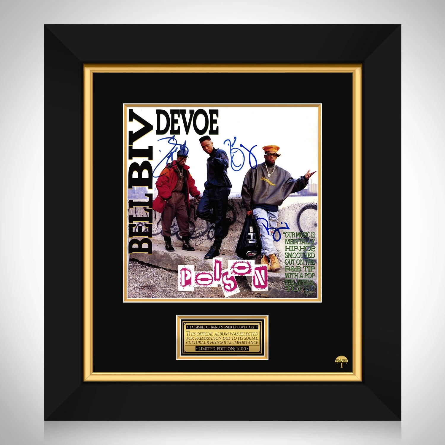 Bell Biv DeVoe - Poison LP Cover Limited Signature Edition Custom Frame  - £194.33 GBP