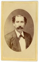 CIRCA 1870&#39;S CDV Balding Man With Mustache Wearing Suit Wheeler Unadilla, N.Y. - £9.57 GBP