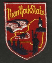 VINTAGE NEW YORK STATE EMBROIDERED CLOTH SOUVENIR TRAVEL PATCH - £7.82 GBP