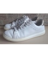 Tory Burch Howell Court Sneakers Women Size 7.5 White Gold Leather BX - $393.24 MXN
