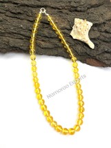 Dyed Citrine 8x8 mm Beads Stretch Necklace Adjustable AN-36 - £11.41 GBP