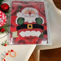 1998 Janlynn Santa Wall Hanging Cross Stitch Kit Christmas Plastic Canvas Metall - £6.94 GBP