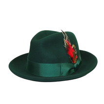 Men's Milani Wool Fedora Hat Soft Crushable Lined FD219 Emerald Green image 4