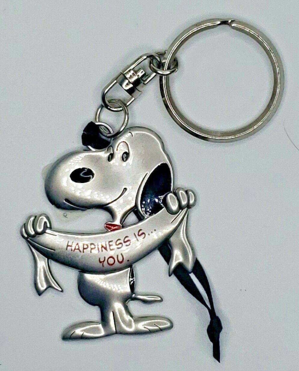 Primary image for Hallmark's Peanuts - Snoopy Pewter Key Chain / Ornament "Happiness is. You" T2-2
