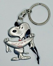 Hallmark&#39;s Peanuts - Snoopy Pewter Key Chain / Ornament &quot;Happiness is. Y... - £13.56 GBP