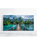Island Photo Canvas, Tropical Beach Bora Bora Mountains Landscape Portra... - £20.24 GBP+