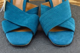Zara Sz 36 M Blue Ankle Strap Leather Women Sandals - £15.53 GBP