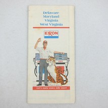 Vintage 1977 Exxon Road Map Delaware Maryland Virginia West Virginia Tig... - $9.99