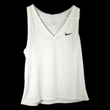 Womens White Tennis Tank Top Medium Nike Court Sleeveless Shirt - £27.91 GBP