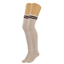 AWS/American Made 1 Pair Over Knee Thigh High Knitted Socks for Women Warm Stock - £6.19 GBP